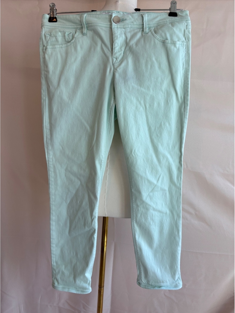 Express Jeans Cropped Legging Stella Low Rise Size 8 Mint Green